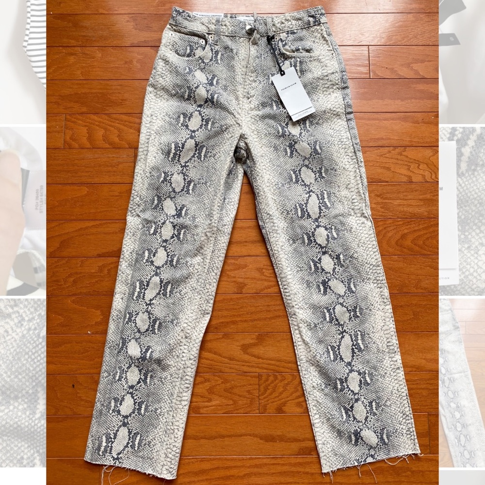 Zara Snake Print Straight Leg Pant